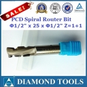 Φ12.7x25.4xΦ12.7 Z1+1 PCD spiral router bit for MDF